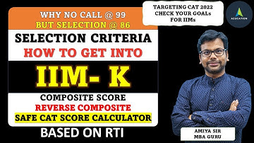 Composite Score Calculator | Safe CAT Score & Selection Criteria of IIM K Kozhikode  - Based on RTI