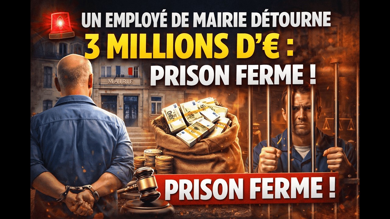 🚨 Un employé de mairie détourne 3 MILLIONS d’€ : prison ferme !