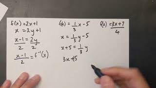 Grade 11 Math - Inverse of a linear function (lesson 1.5)