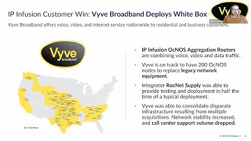 Vyve Broadband is deploying 200 OcNOS boxes by end of year.