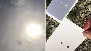 “viewing the eclipse” WITHOUT fancy glasses (cameras, hole in paper trick)