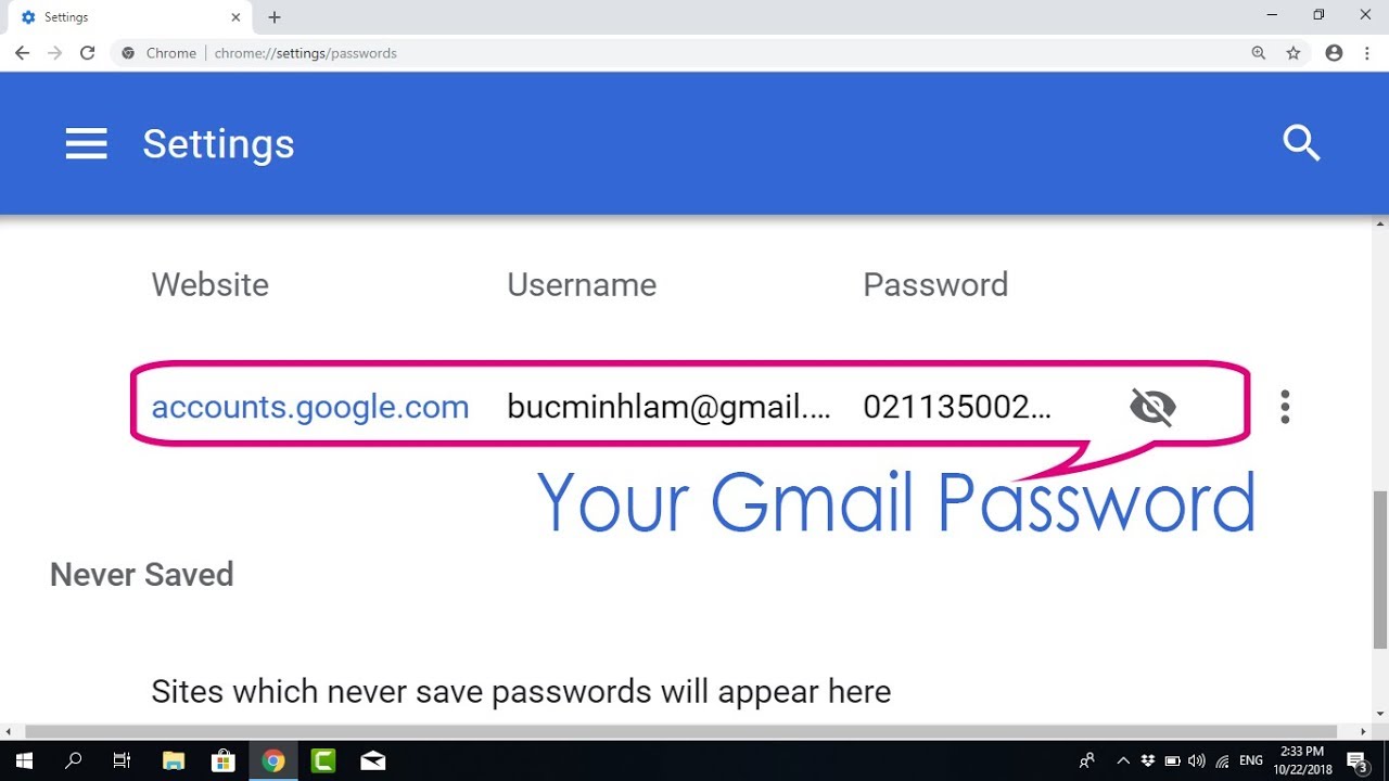 How To Show Gmail Password In Google Chrome Netvn Youtube