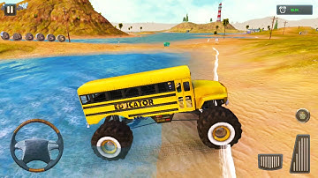 Educator Monster Bus Driving - Off The Road Simulator: Volcano - Android Gameplay #33