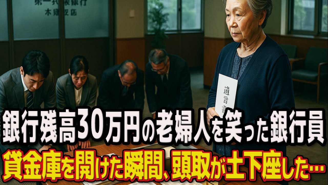 『こんな少額』通帳残高30万円の老人を笑った銀行員が…貸金庫を開けた瞬間土下座した理由…
