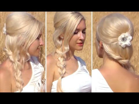 Локоны + ажурная коса на бок. Коктейльная прическа. Hair Curls + Braid Локоны + ажурная коса на бок. Коктейльная прическа. Hair Curls + Braid