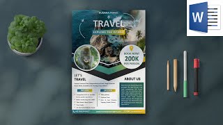 Cara Membuat Desain Brosur Usaha Travel yang Menarik di Microsoft Word | Brosur Eps. 18 screenshot 5