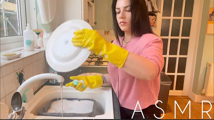 ASMR Request | Washing Dishes 🧽✨ Water, Scrubbing & Rubber Gloves Sounds (No Talking)