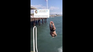 British divers do really cool Avengers dive #shorts