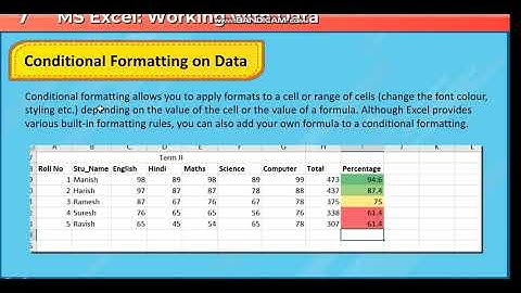 Class 6: MS Excel Working with Data 2