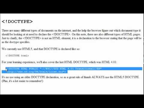 HTML Tutorial  |  Doctype