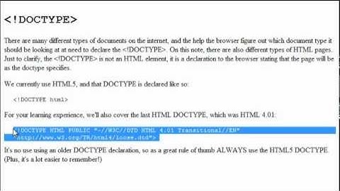 HTML Tutorial  |  Doctype