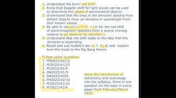 Astronomy and Cosmology [Vid 1] - A2 Physics 9702
