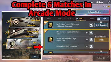COMPLETE 6 MATCHES IN ARCADE MODE WEEK 7 SEASON 14 PUBG MOBILE MISSION || By Flawx Gaming