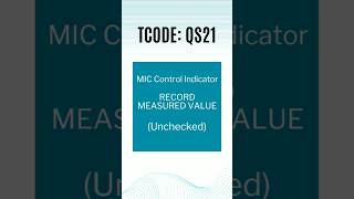 Master Inspection Characteristic Mic Control Indicator Record Measured Value Sap S4Hana Qm