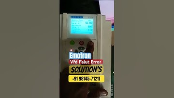 Emotron CG VFD Fault  किसी भी VFD की पैरामीटर सेटिंग के लिए संपर्क करे ! @DMSSOLAR