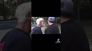 Angry Grandpa Backs His Fan Into A Pool 