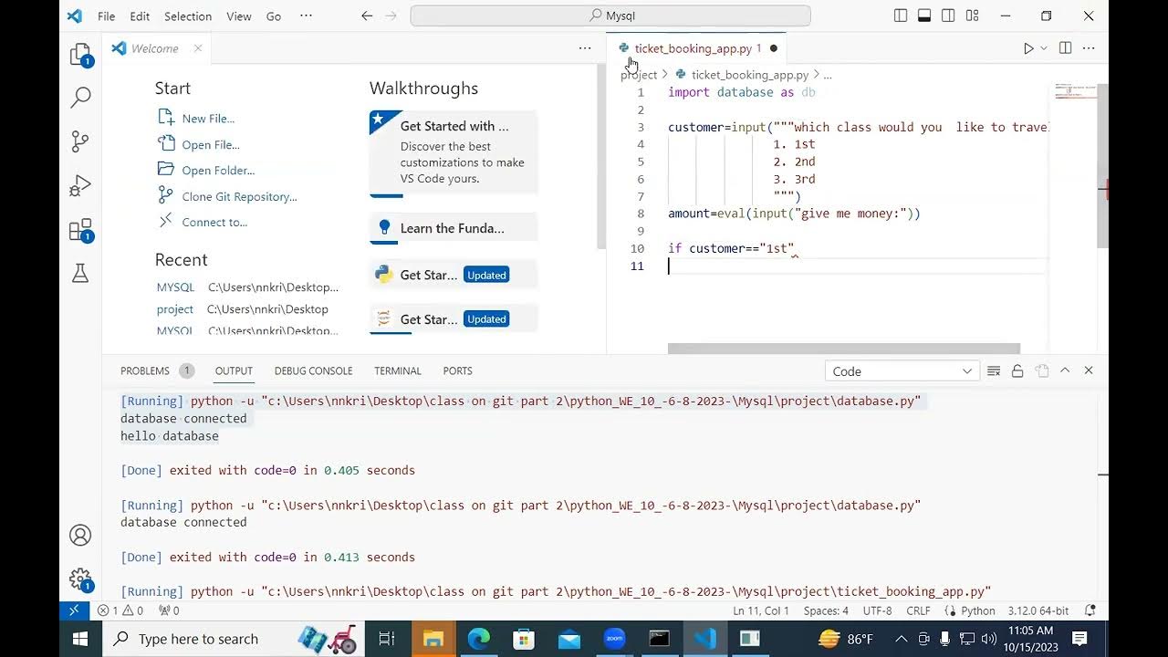 MySQL connectivity with python and a project merging mysql to python ...