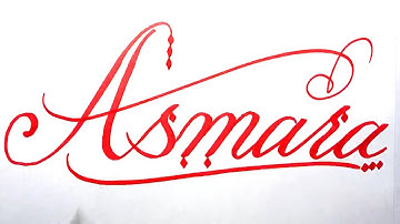 Asmara Name Signature Calligraphy Status | How to write with Cut Maker  #calligraphy #cursive