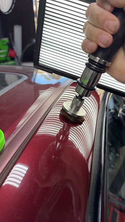 How I Glue Pull This Dent Out Using Lines: PDR Glue Techniques #paintlessdentrepair