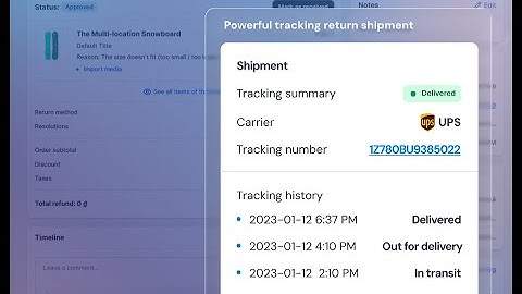 Return shipment tracking in Synctrack Returns & Exchanges