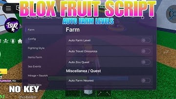 Tsuo Hub Roblox Script No Key| New Blox Fruits Script Update Best Auto Farm Level