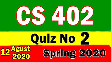 CS402 Quiz No.2 Solution Spring 2020 | Theory Of Automata | cs402 quiz 2 solution 2020