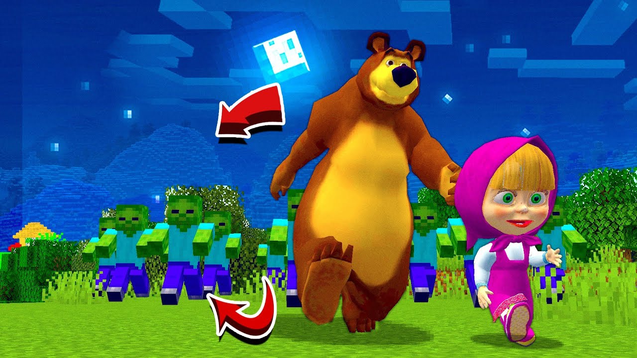 😂 МАША МЕН АЮ ЗОМБИДАН ҚАШТЫ! ҚАЗАҚША МАЙНКРАФТ казакша майнкрафт