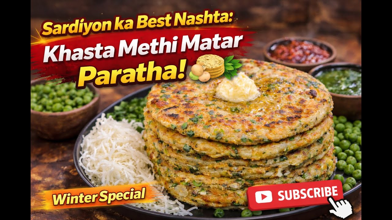 Sardiyon ka Best Nashta: Khasta Methi Matar Paratha! 🥞🌿 | Winter Special Paratha Recipe