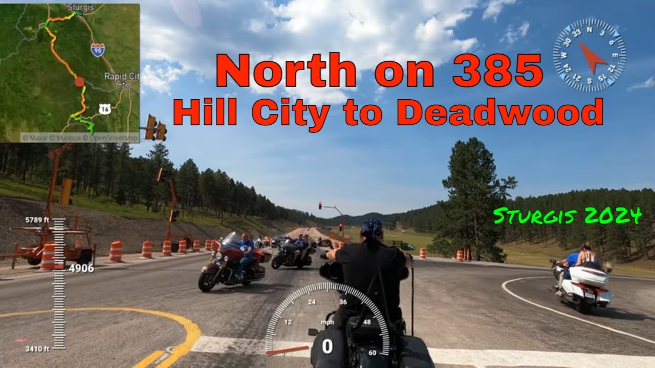 Hill City to Deadwood Motorcycle Ride on 385 / Sturgis Motorcycle Rally ...