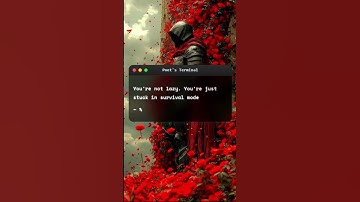 You’re not lazy. You’re just stuck in survival mode.