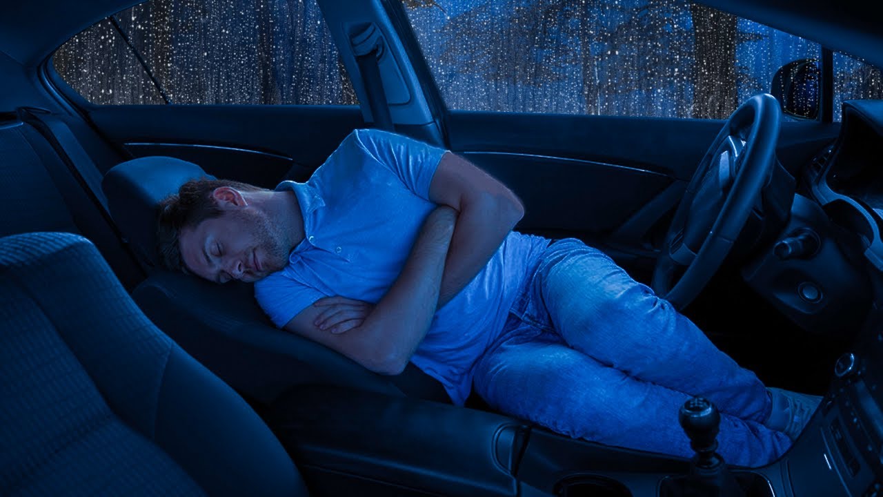 🔴 Addio insonnia con pioggia forte e tuoni | Pernottamento in piccola auto | rilassati, dormi bene.