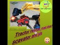 Tractor rescue road clear by escavator and jcb