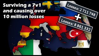 Surviving a 7v1 and causing over 10million losses | Roblox Rise of Nations