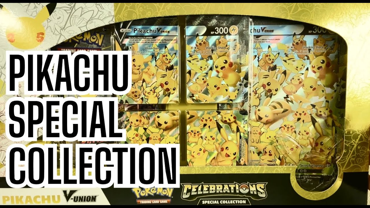 Pikachu V Union Celebrations Special Collection Unboxing pokemon cards ...