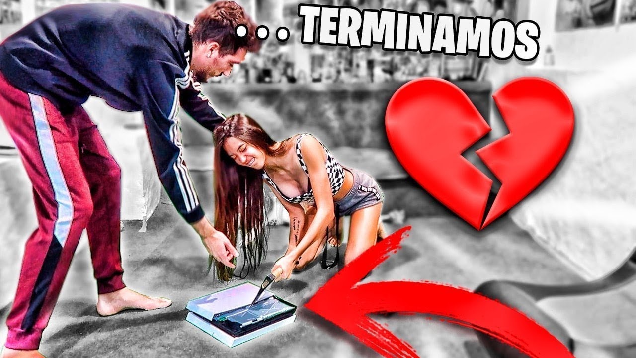 LE ROMPO la PS4 a MI NOVIO con UN HACHA *ME DEJA Y ME INSULTA*😱😩