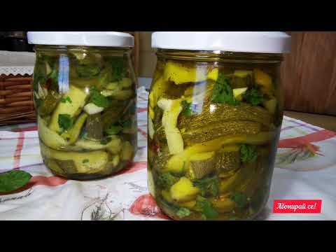 Видео: Мариновани краставици с тиквички