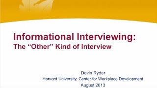 Informational Interviews Wealth