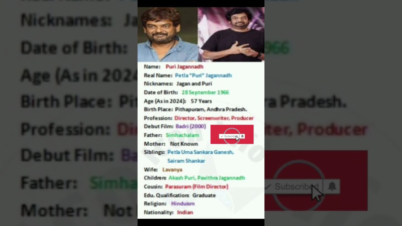 Director Puri Jagannadh Biography 