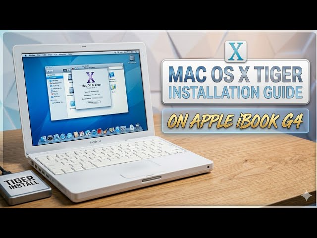 Mac OS X 10.4 Tiger Full Installation Tutorial on Apple iBook G4