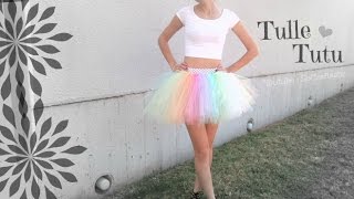 NO SEW TUTU - Tulle Skirt How To - Halloween Costume DIY | SoCraftastic NO SEW TUTU - Tulle Skirt How To - Halloween Costume DIY | SoCraftastic