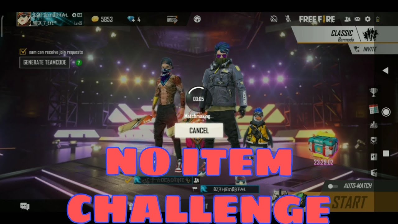 NO ITEM CHALLENGE FF GONE WRONG WITH CRAZY BOY ARFAT