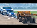 Super giant police car vs belaz  beamngdrive