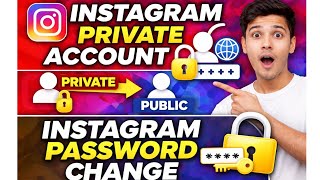 Instagram Account Private/Public Kaise Kare + Password Change 2026 (Hindi)