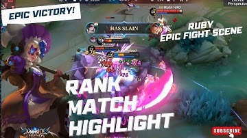 RUBY UNBELIEVABLE FIGHT SCENE😱 | RANK MATCH HIGHLIGHT | MOBILE LEGENDS BANG BANG @warriozeofficial