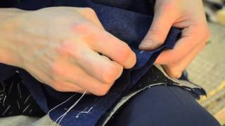 The Making of a Coat #16   Basting the Shoulder Seams