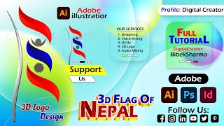 How to make flags of nepal in illustrator - Adobe illustrator tutorial - flag logo design - viral
