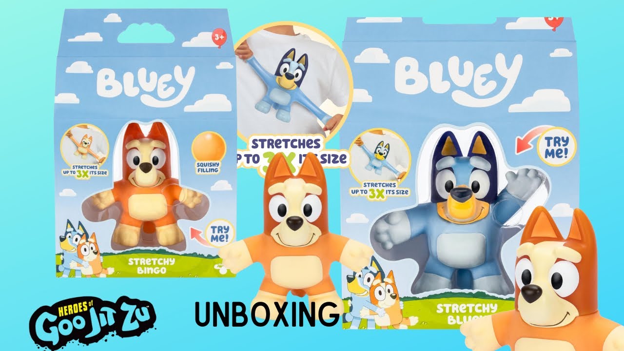 Bluey + Bingo Heroes of Goo Jit Zu Unboxing Review Demonstration