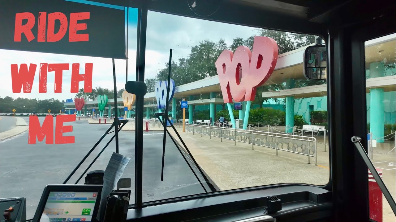 Ride W/Me~ Cloudy/Rainy Disney Bus Ride From Magic Kingdom to Pop Century & Back