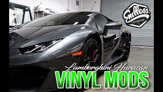 Subtle changes to this Lamborghini Huracan with vinyl overlays