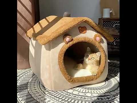 Будиночок лежанка для собак і котів Cozy Pet Bed House (M) 40 х 35 х 38 см, видео 1